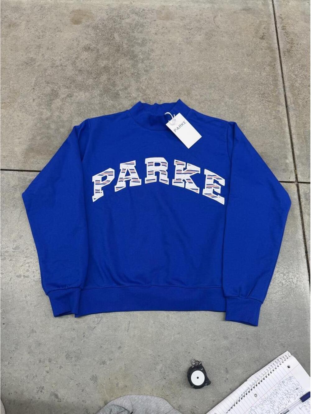parke varsity coastal collection drift anchor stripe sweatshirt size l/xl WOMENS
